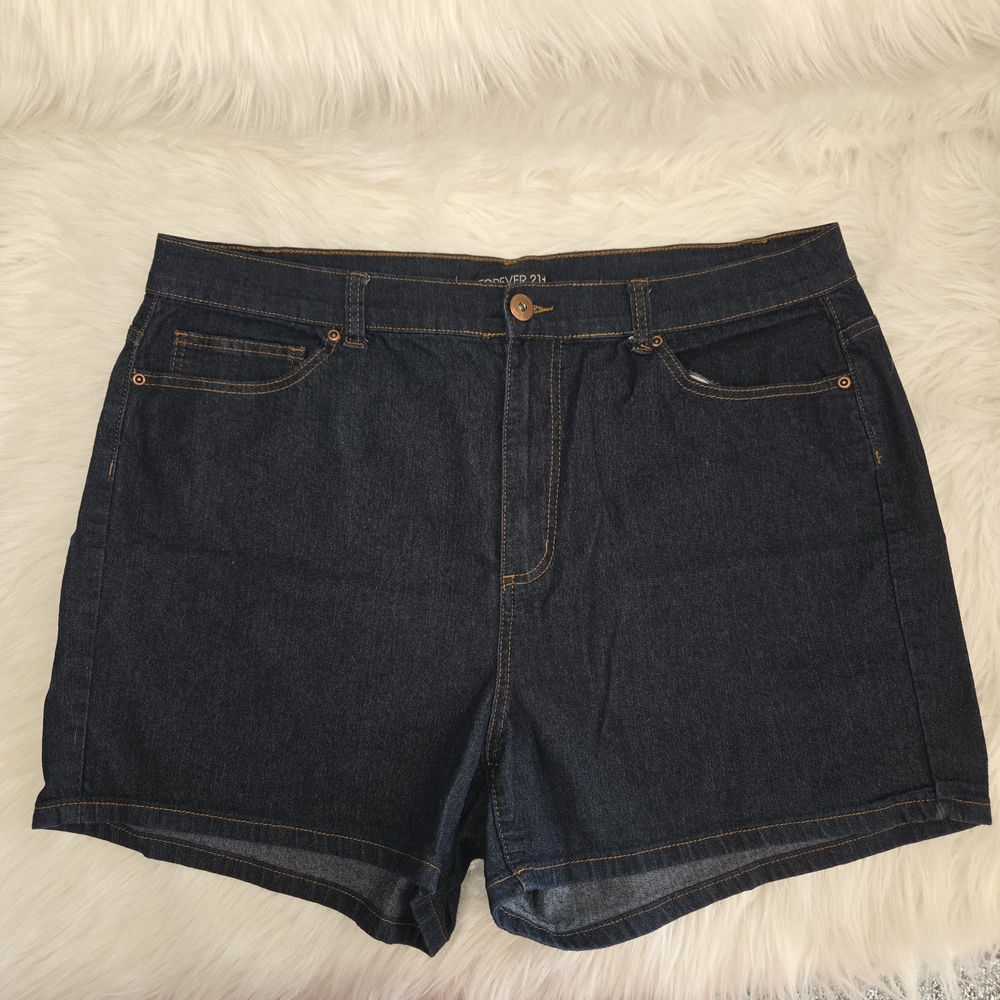 Forever 21+ Dark Blue Jean Shorts Classic Style